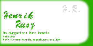 henrik rusz business card